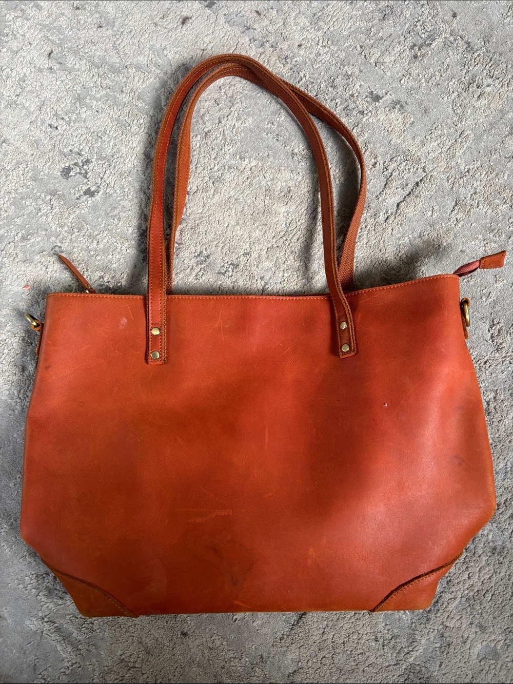 Everyday Leather Tote in Burnt Orange